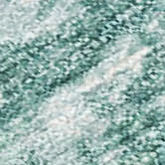Mint Green Teal Blue And Ivory Abstract Washable Indoor Outdoor Area Rug Photo 2