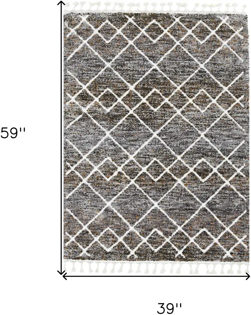 Brown Geometric Area Rug Photo 5