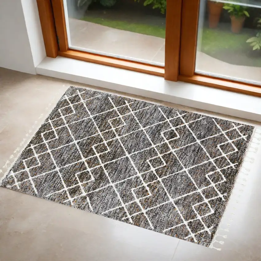 Brown Geometric Area Rug Photo 2