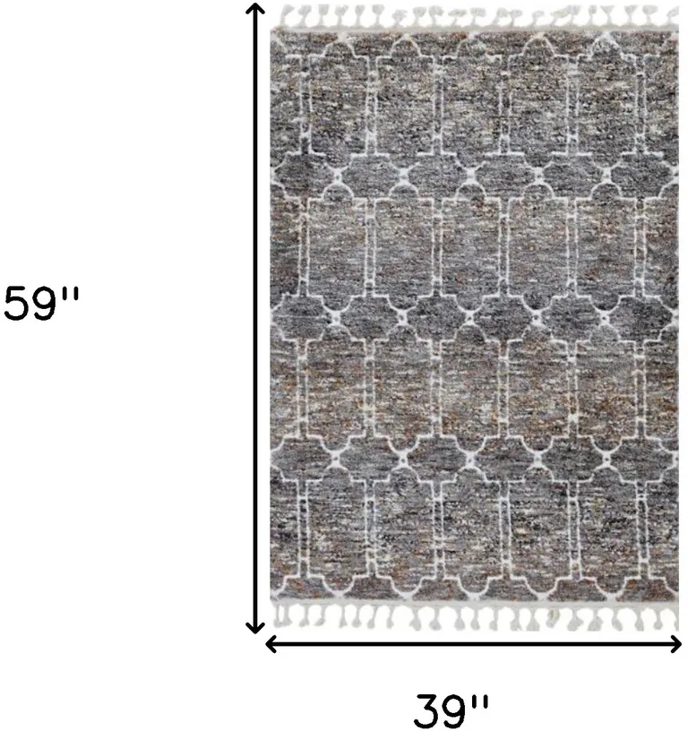 Mocha Brown Machine Woven Space Dyed Geometric Indoor Area Rug Photo 4