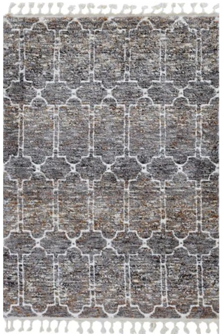 Mocha Brown Machine Woven Space Dyed Geometric Indoor Area Rug Photo 3