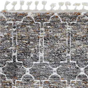 Photo of Mocha Brown Machine Woven Space Dyed Geometric Indoor Area Rug