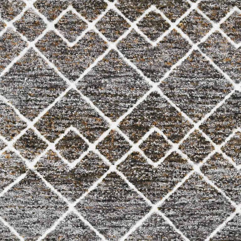Mocha Geometric Abstract Diamonds Indoor Area Rug Photo 4
