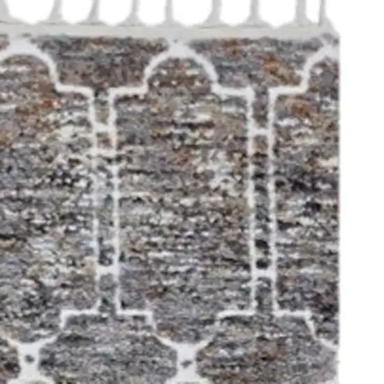 Gray and Ivory Geometric Area Rug Photo 4