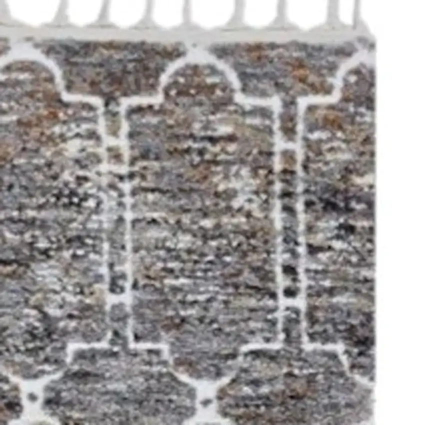 Gray and Ivory Geometric Area Rug Photo 4