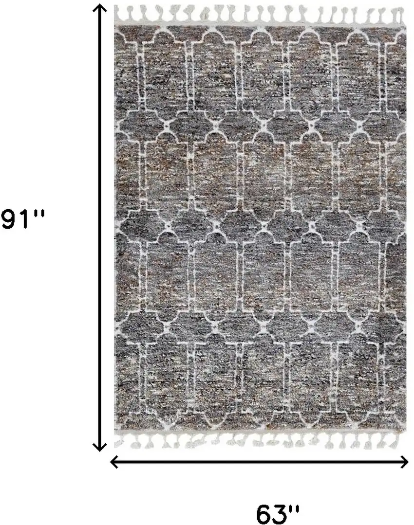 Gray and Ivory Geometric Area Rug Photo 3