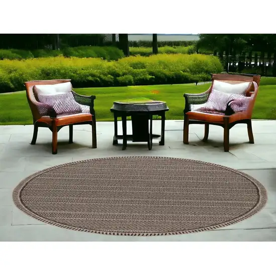 Mocha Geometric Pattern Indoor Outdoor Area Rug Photo 1