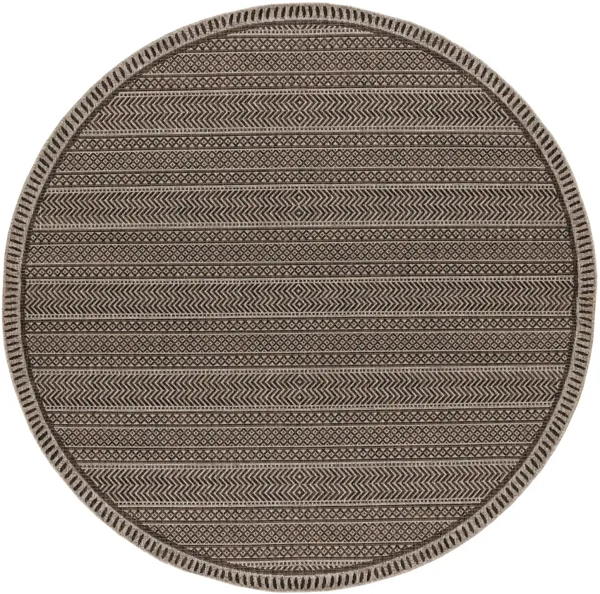 Mocha Geometric Pattern Indoor Outdoor Area Rug Photo 4