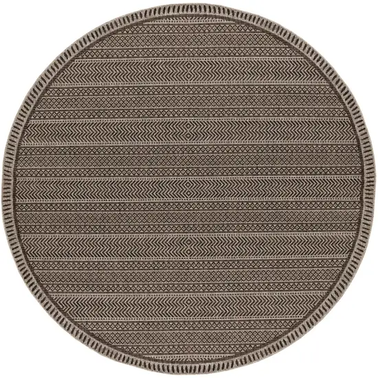 Mocha Geometric Pattern Indoor Outdoor Area Rug Photo 4