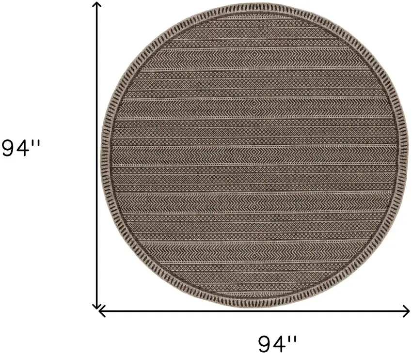 Mocha Geometric Pattern Indoor Outdoor Area Rug Photo 1