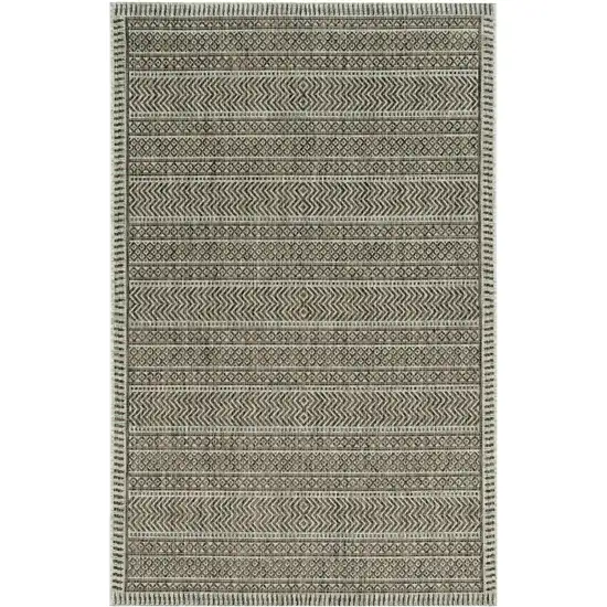 Brown And Ivory Geometric Area Rug Photo 2