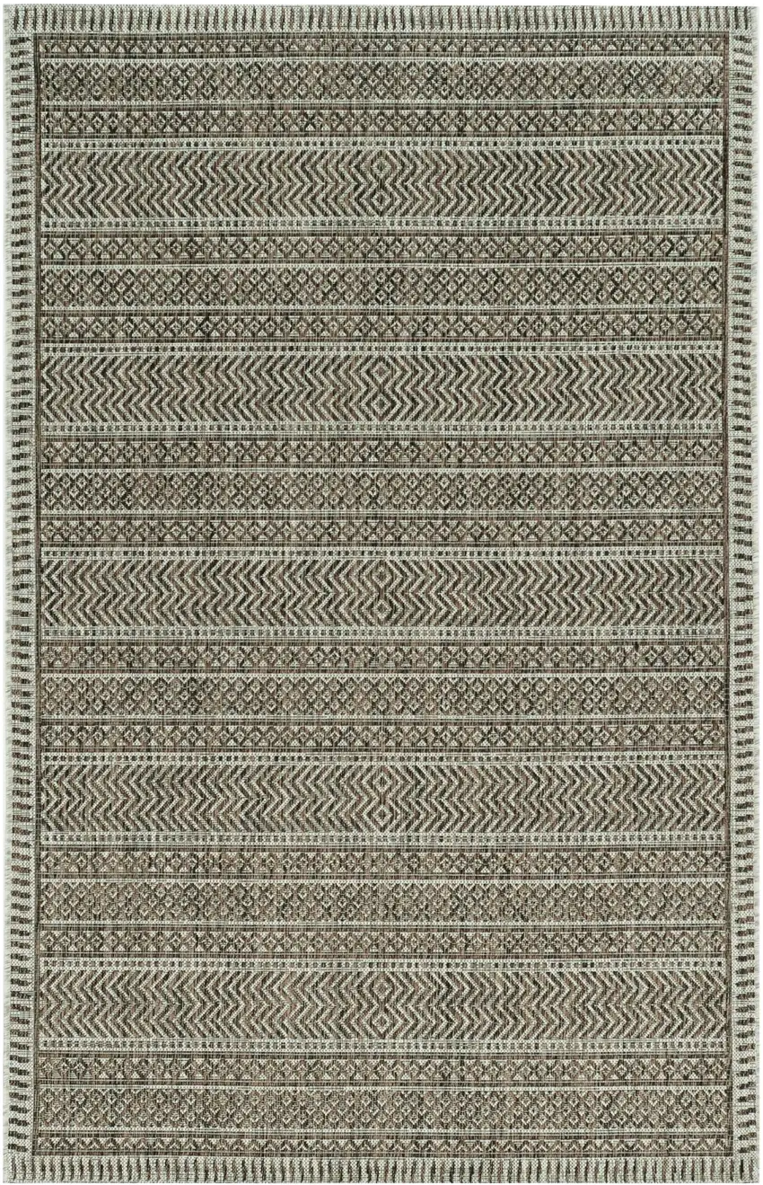 Brown And Ivory Geometric Area Rug Photo 2