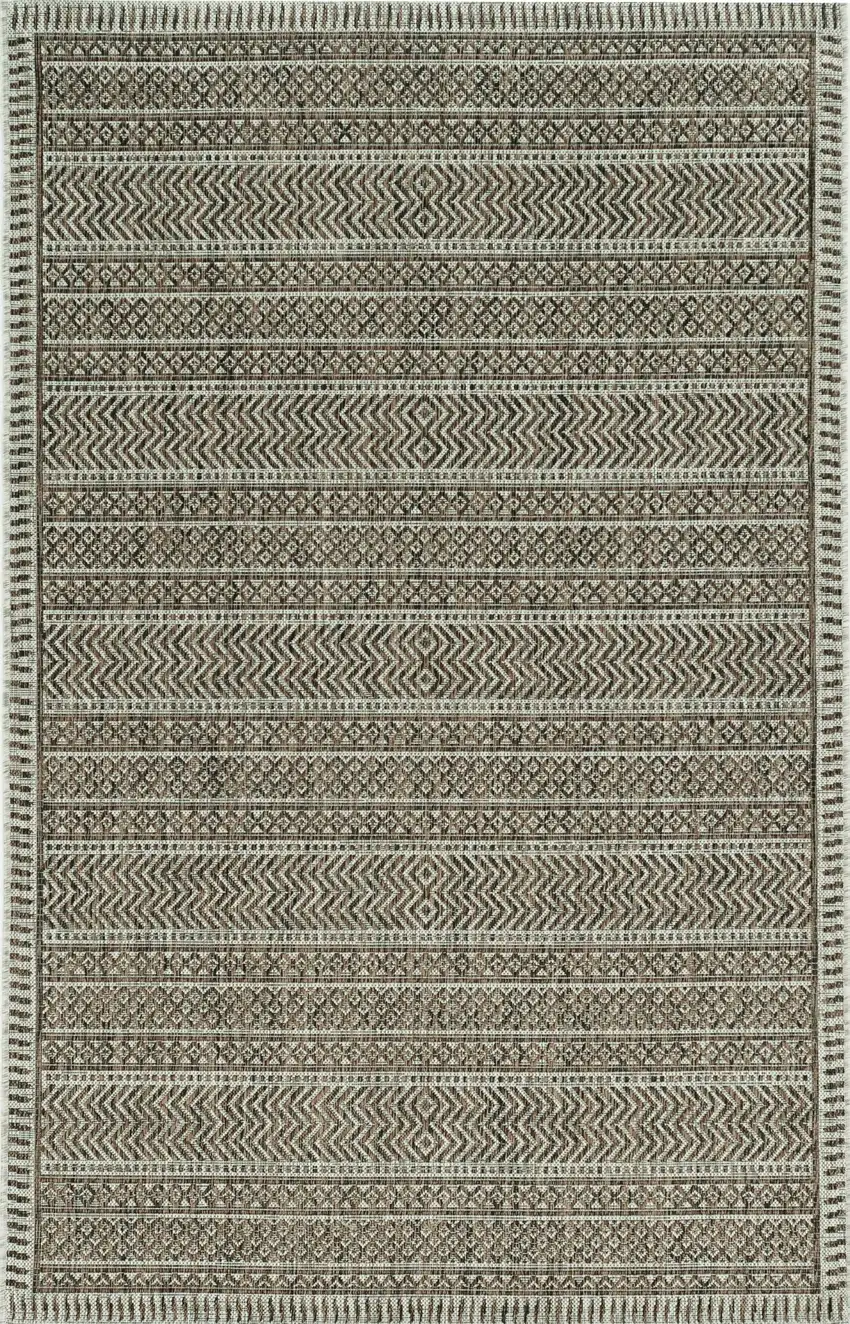 Mocha Geometric Patterns Indoor Area Rug Photo 2