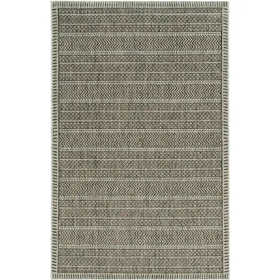 5'X7' Mocha Machine Woven Uv Treated Tribal Indoor Outdoor Area Rug Photo 2