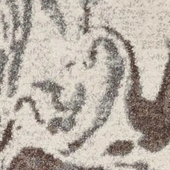 Brown And Ivory Abstract Area Rug Photo 5