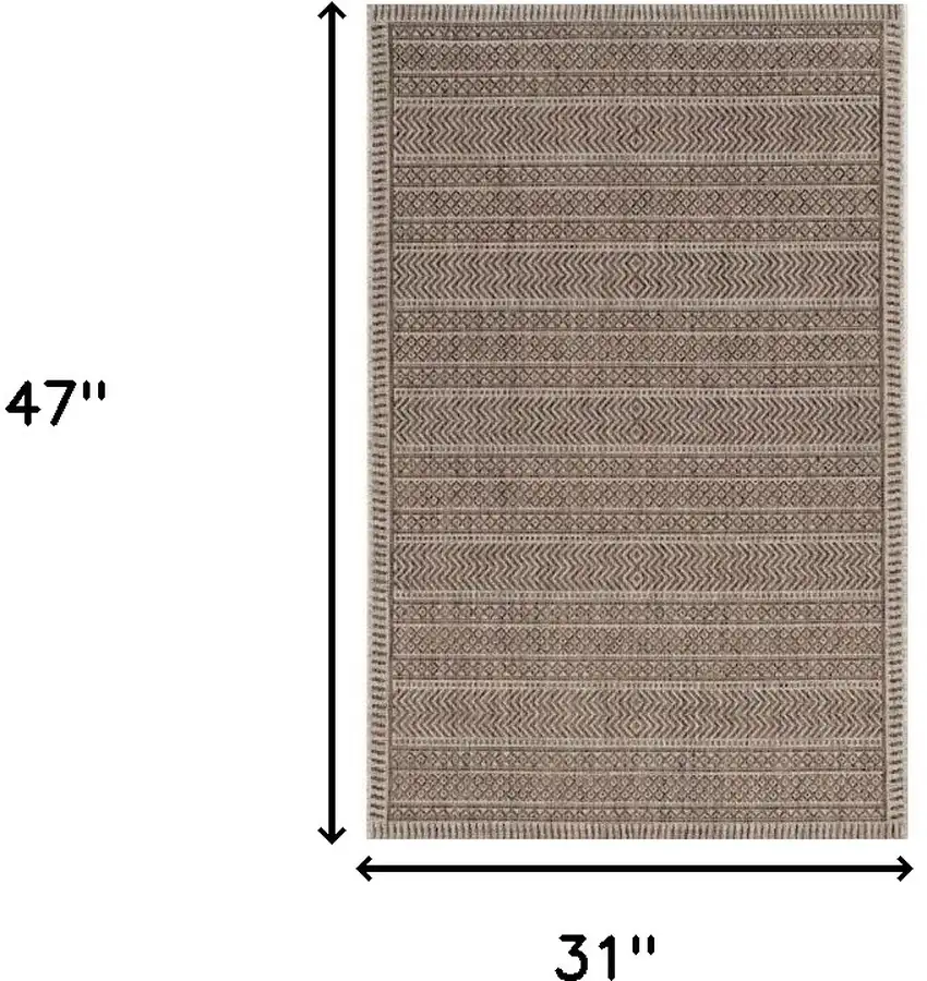 Brown Abstract Geometric Area Rug Photo 7