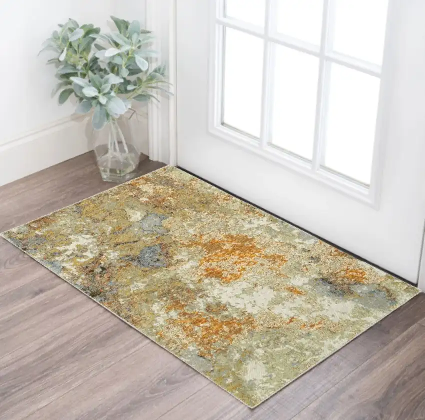 Gold And Ivory Area Rug Photo 2