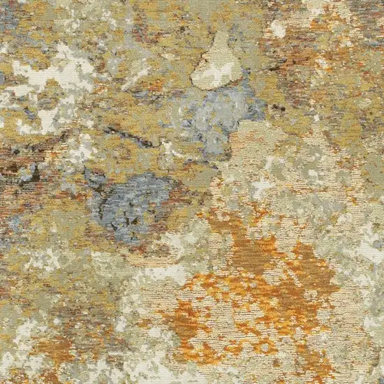 Modern Abstract Gold and Beige Indoor Area Rug Photo 4