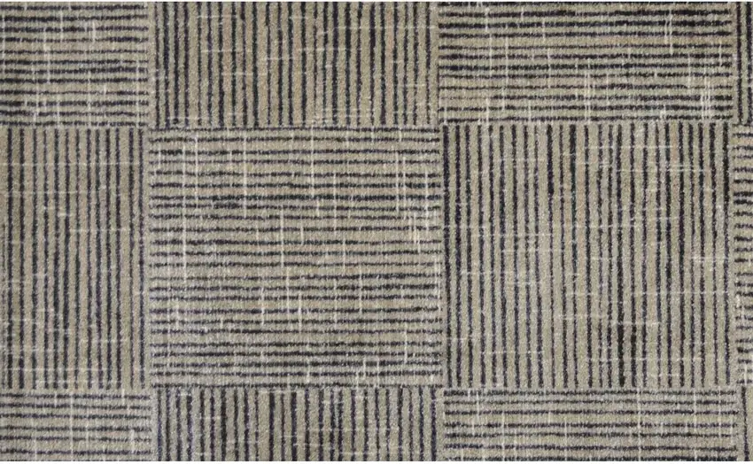 Modern Geo Lines in Squares Washable Floor Mat Photo 1