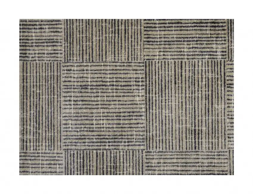 Modern Geo Lines in Squares Washable Floor Mat Photo 1