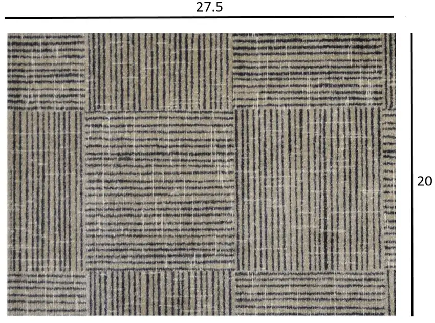 Modern Geo Lines in Squares Washable Floor Mat Photo 3