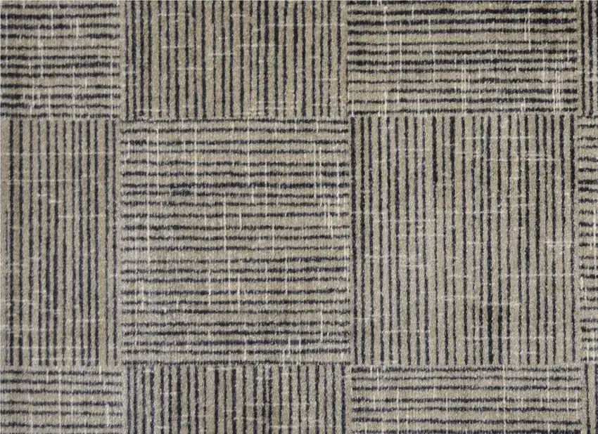 Modern Geo Lines in Squares Washable Floor Mat Photo 2
