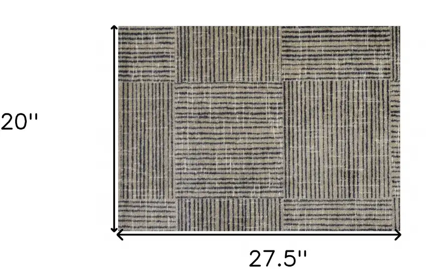 Modern Geo Lines in Squares Washable Floor Mat Photo 3