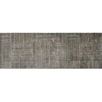 Photo of Modern Geo Lines in Squares Washable Runner Rug