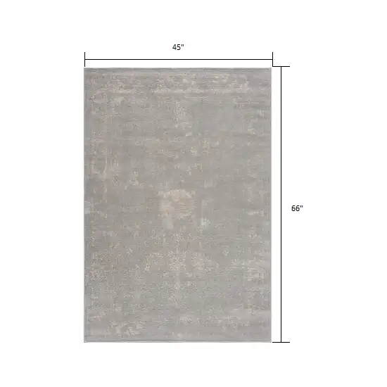 Modern Gray Distressed Area Rug Photo 1