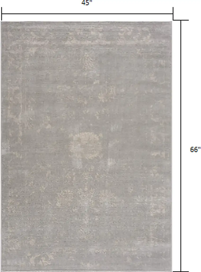 Modern Gray Distressed Area Rug Photo 1