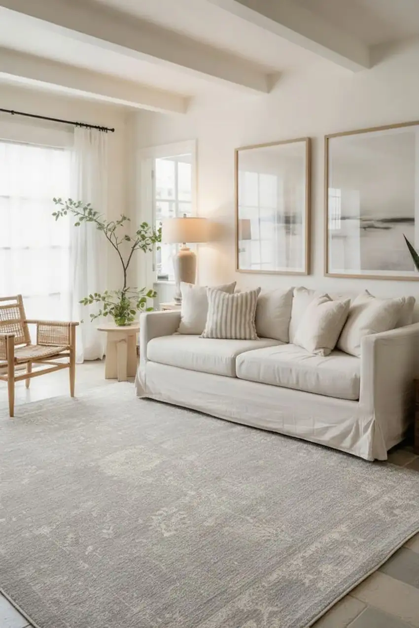 Modern Gray Distressed Area Rug Photo 7