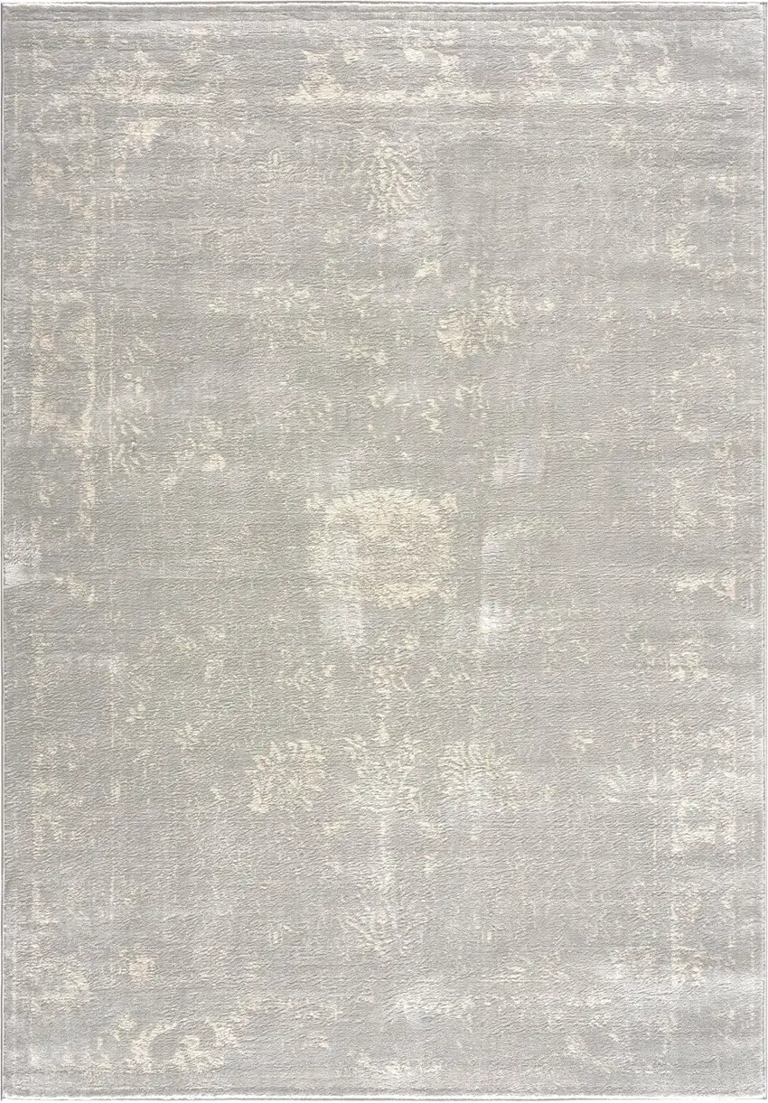 Modern Gray Distressed Area Rug Photo 2