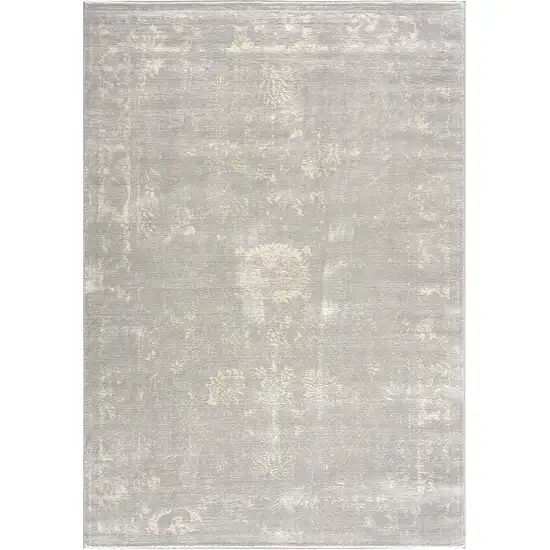 Modern Gray Distressed Area Rug Photo 2