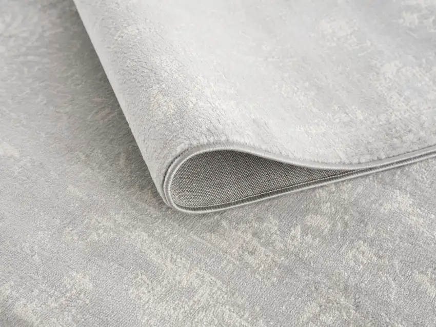 Modern Gray Distressed Area Rug Photo 8