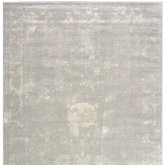 Modern Gray Distressed Area Rug Photo 4
