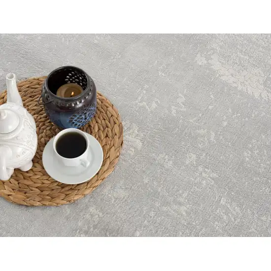 Modern Gray Distressed Area Rug Photo 3