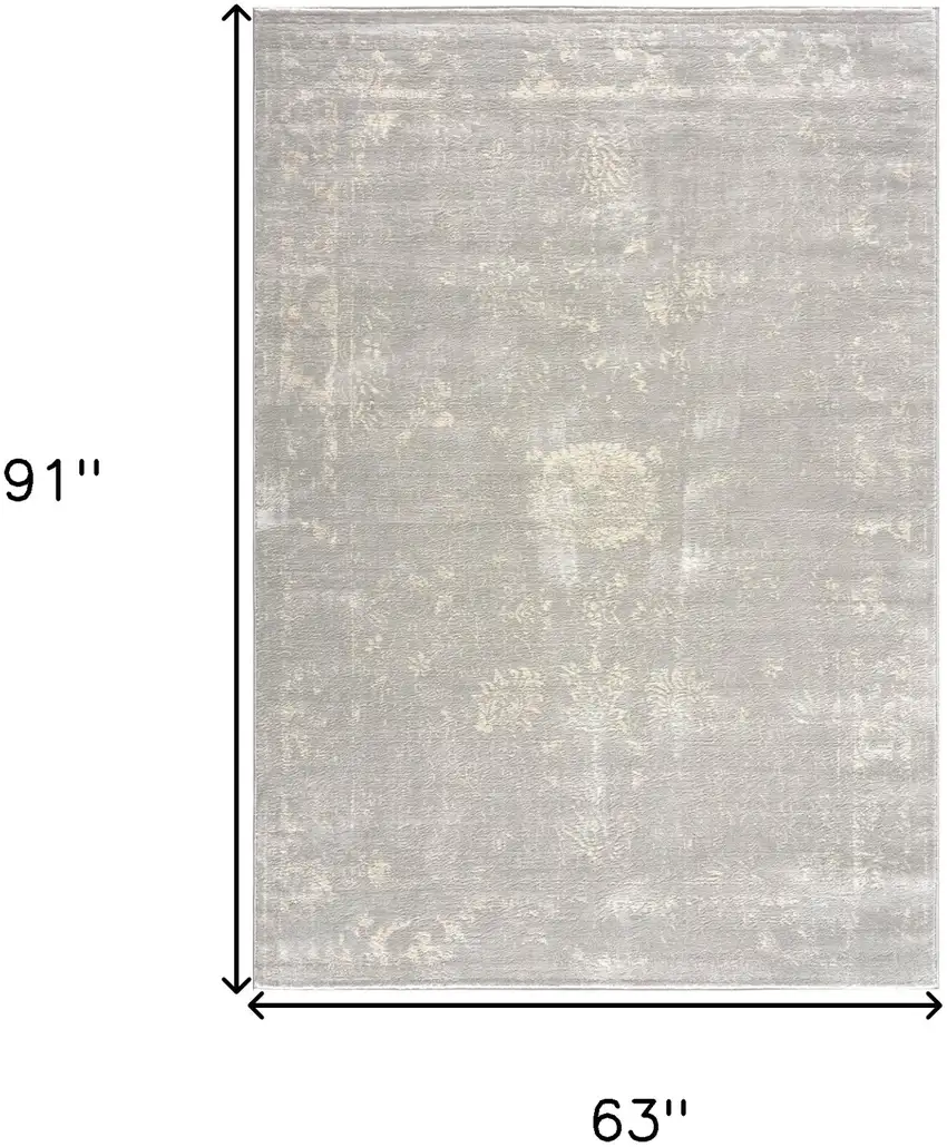Modern Gray Distressed Area Rug Photo 3