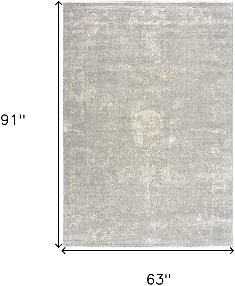Modern Gray Distressed Area Rug Photo 4