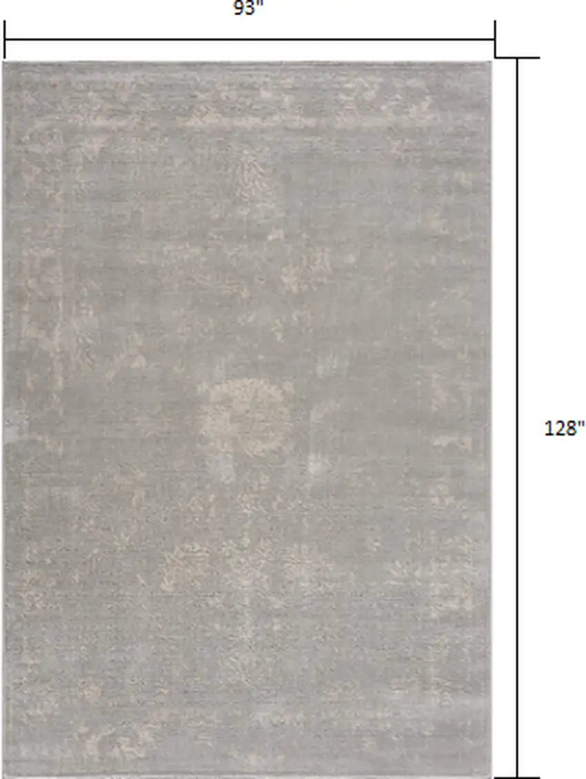 Modern Gray Distressed Area Rug Photo 2