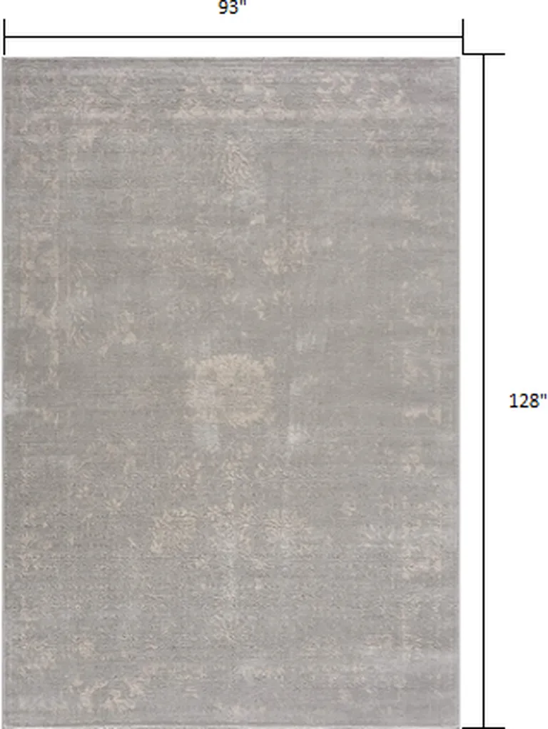 Modern Gray Distressed Area Rug Photo 2