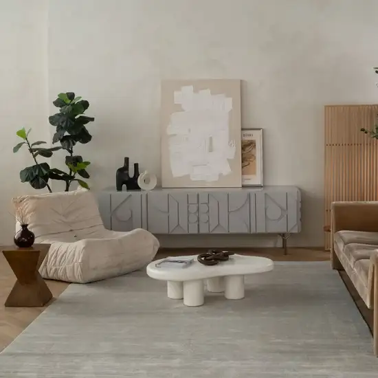 Modern Gray Distressed Area Rug Photo 3