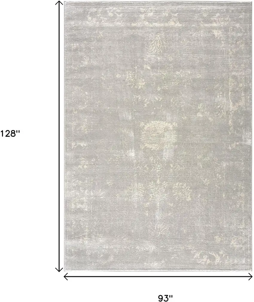 Modern Gray Distressed Area Rug Photo 3