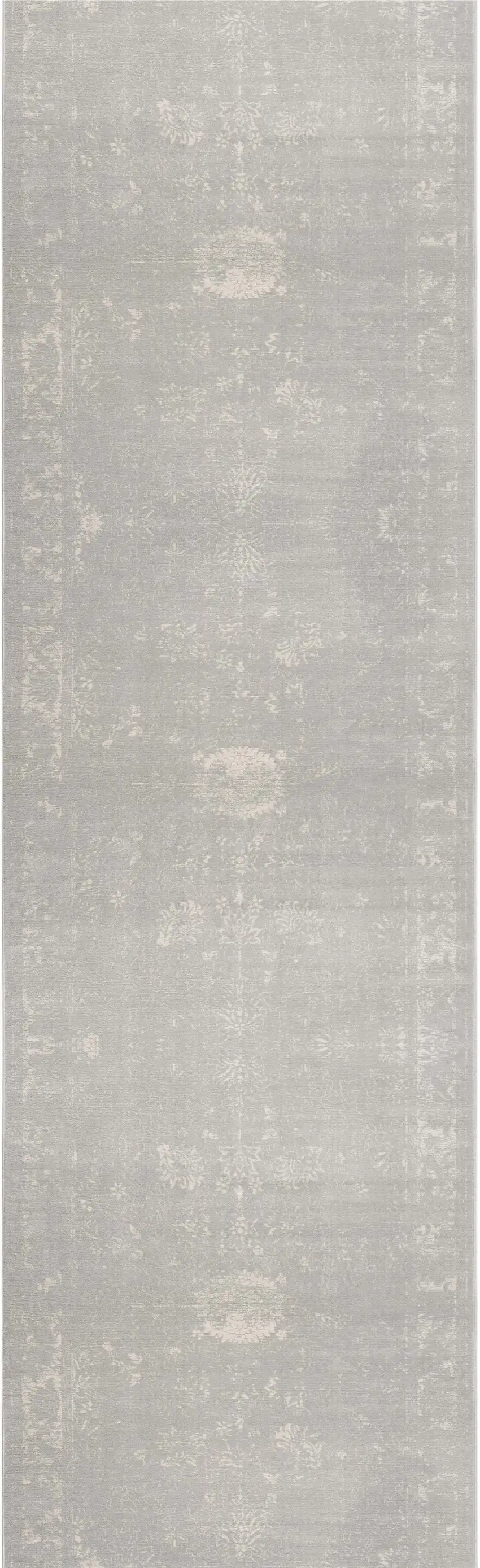Modern Gray Distressed Runner Rug Photo 3