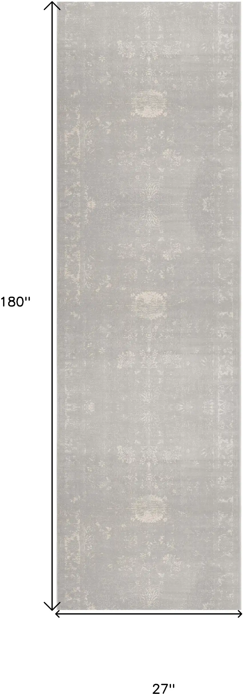 15' Grey Abstract Power Loom Runner Rug Photo 6