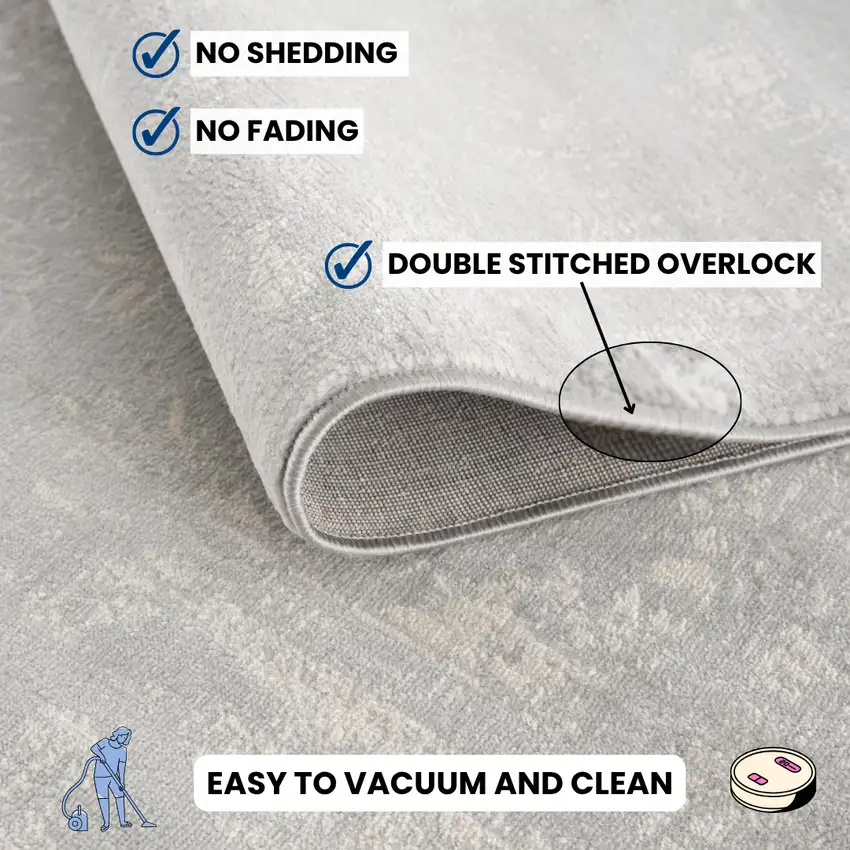 Modern Gray Distressed Scatter Rug Photo 4