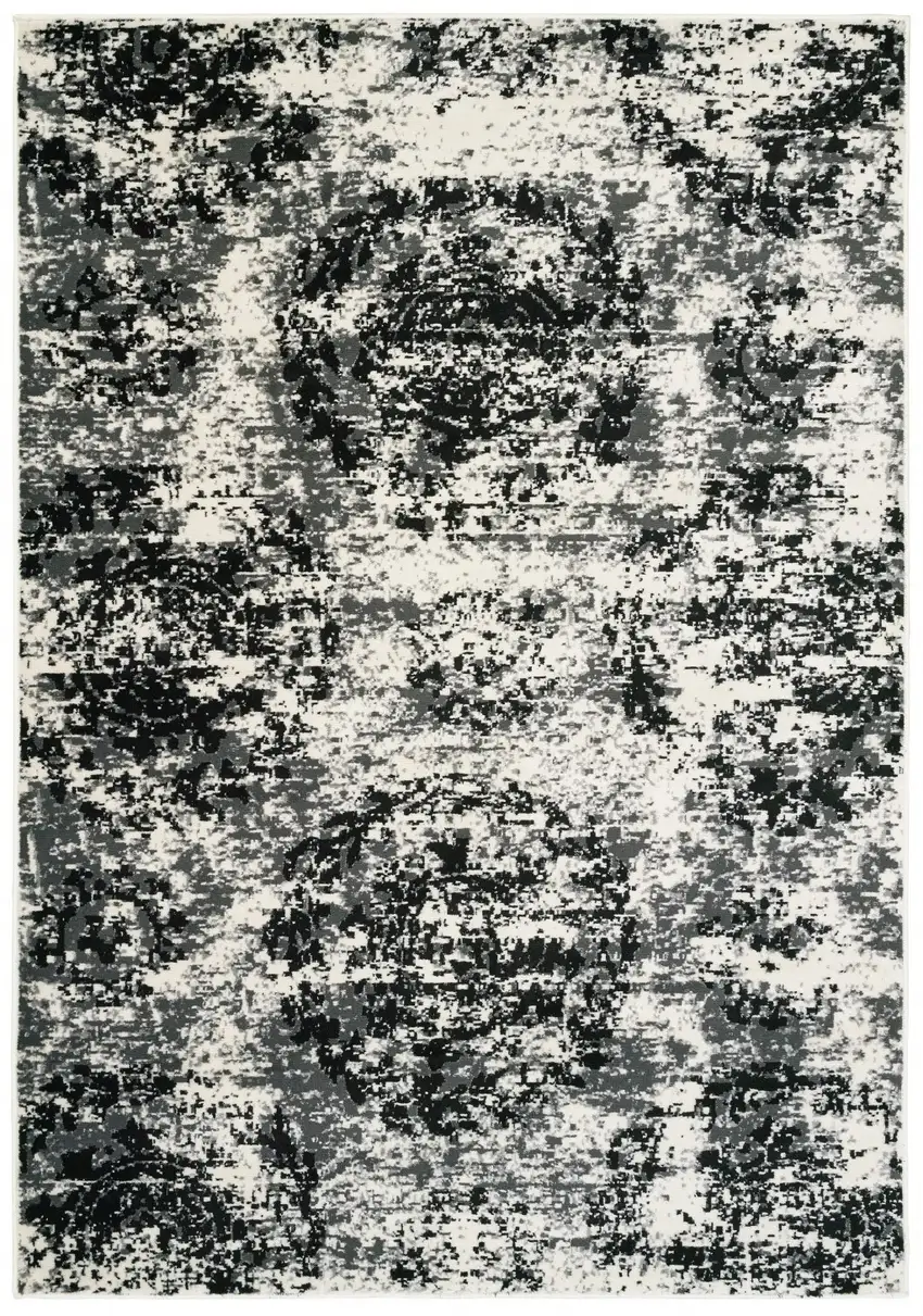 Modern Monochromatic Abstract Area Rug Photo 1