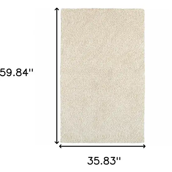 Modern Shag Ivory Indoor Area Rug Photo 6
