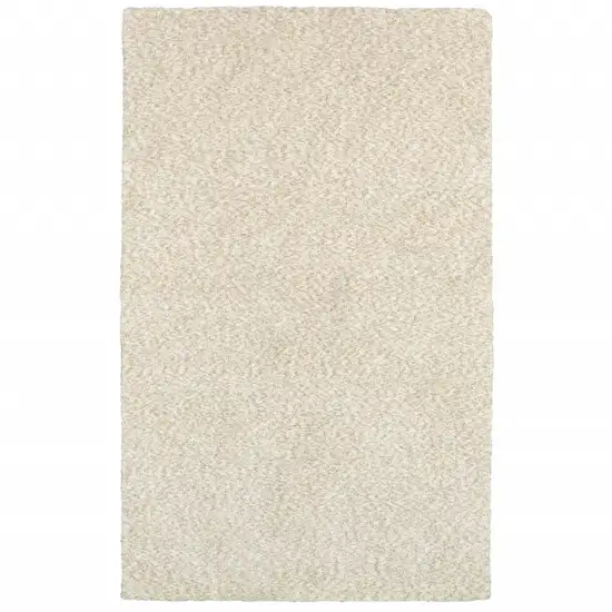 Modern Shag Ivory Indoor Area Rug Photo 2
