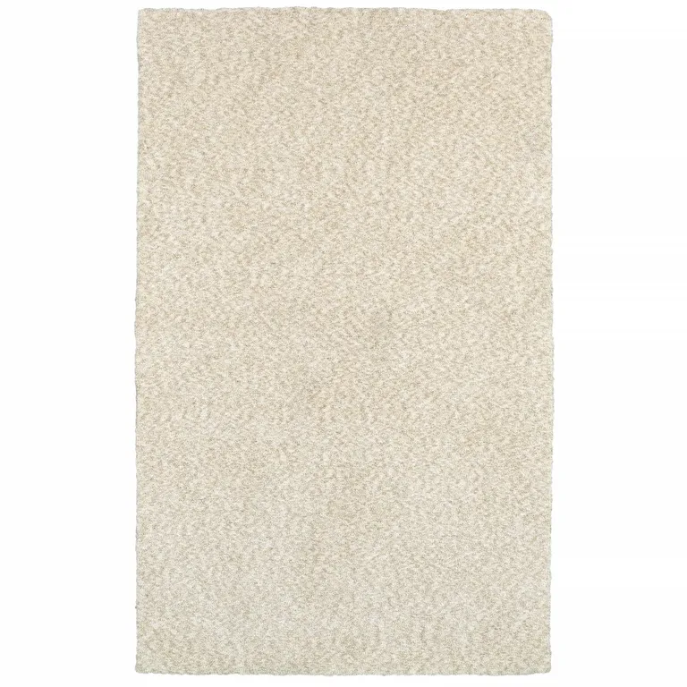 Modern Shag Ivory Indoor Area Rug Photo 3