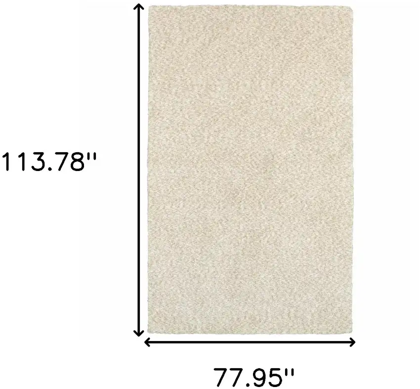 Modern Shag Ivory Indoor Area Rug Photo 6
